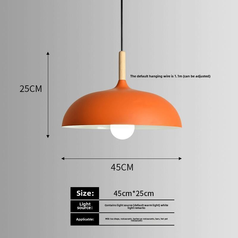 HEIKESZ Nordic industrial wind lamp Internet celebrity creative simple bar restaurant restaurant hot pot shop commercial single head orange chandelier