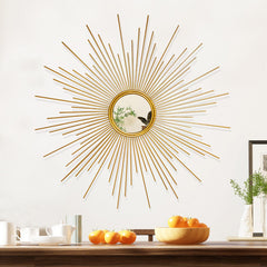 HEIKESZ 2025 gold sunglasses wall hanging restaurant light luxury wall wrought iron decorative mirror wall decoration living room background wall hanging lamp light fixtures for celling light