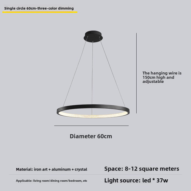 HEIKESZ Minimalist living room chandelier post-modern minimalist light luxury dining room lamp designer villa exhibition hall lamp circle main lamp light fixtures for celling lights
