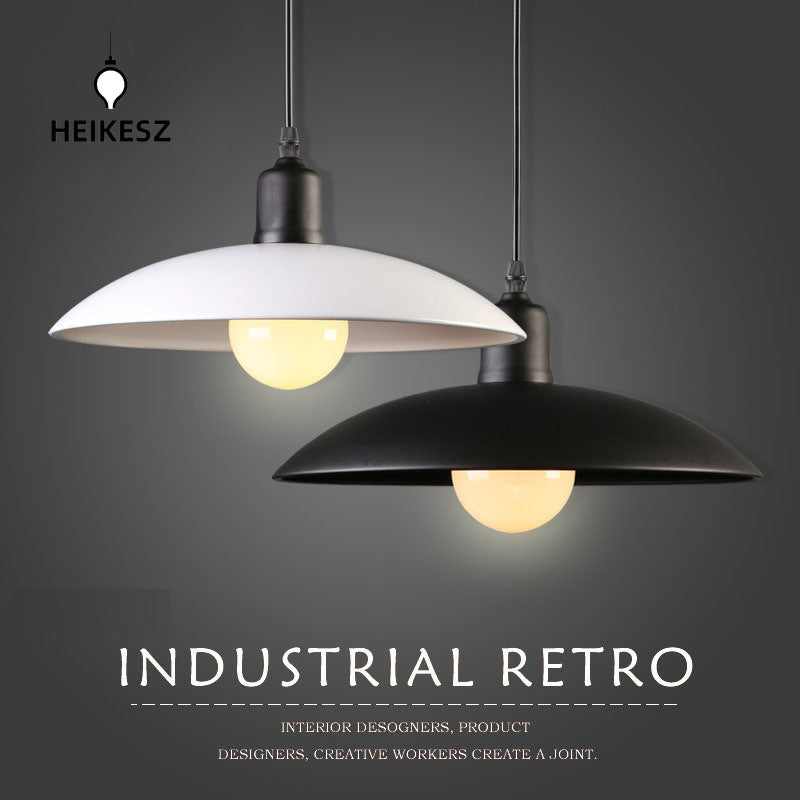 HEIKESZ Industrial Vintage Ceiling Light Retro Pendant Lamp for Cafe Restaurant Bar Single Head Iron Cover Lighting Fixture