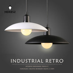 HEIKESZ Industrial Vintage Ceiling Light Retro Pendant Lamp for Cafe Restaurant Bar Single Head Iron Cover Lighting Fixture