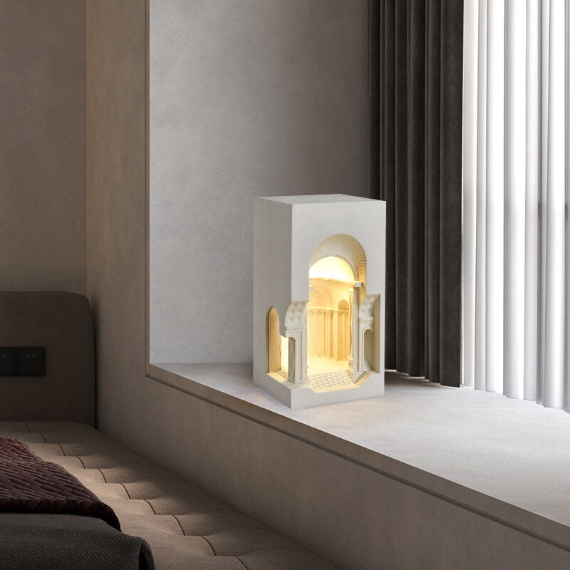 Creative Gypsum Lamp Embedded Stair Corner Bedroom Bedside Plaster Table Lamp Embedded in Wall Lamp Corridor Gypsum Lamp