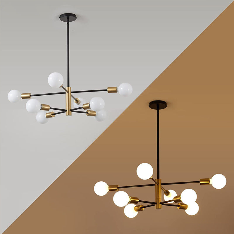 Heikesz Satellite Chandelier Retro Industrial Style LED Ceiling Light for Living Room Restaurant American Country Hanging Lamp