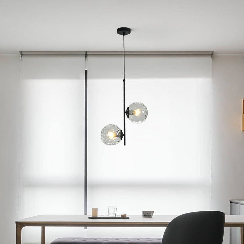 HEIKESZ Personalized Glass LED Chandelier for Bedroom Study Home Restaurant Bar Ceiling Light