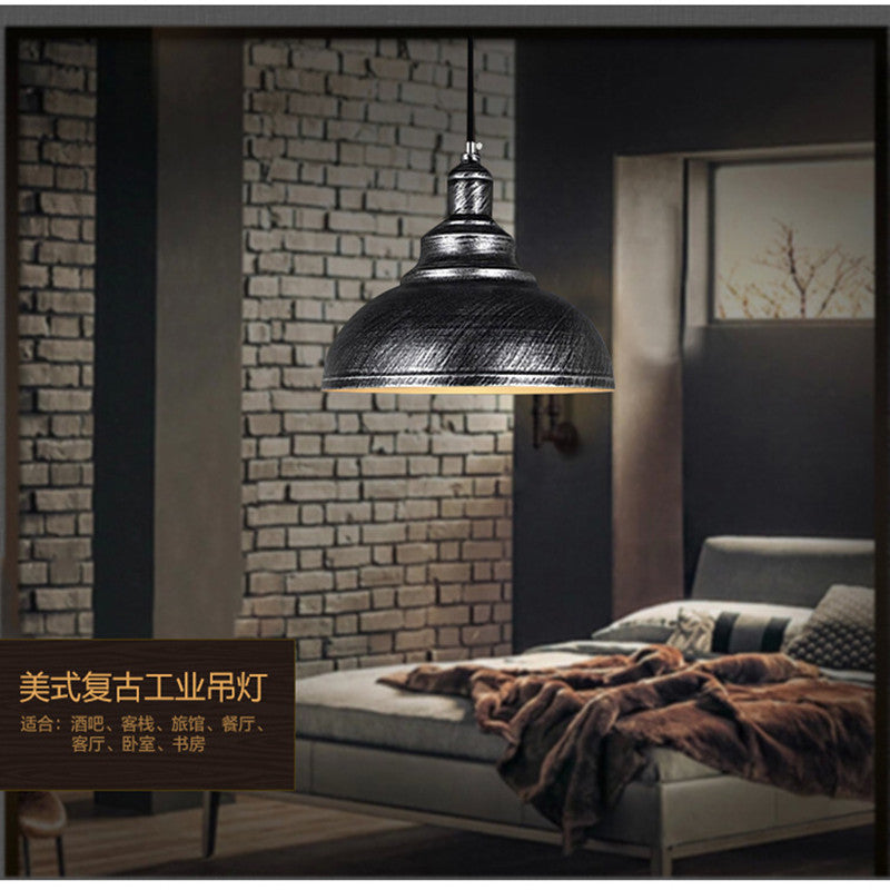 HEIKESZ LOFT Industrial Style Pot Cover Chandelier Restaurant Bar Retro Iron Art Clothing Store Snack Milk Tea Shop Special Wholesale Lamp LED Light for Bedroom Night Aesthetic Room Lamp