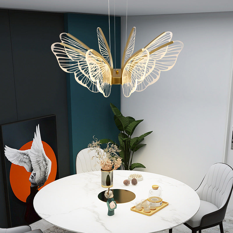 HEIKESZ Wholesale LED Iron Ceiling Light Creative Butterfly Design Modern Simple Living Room Bedroom Light