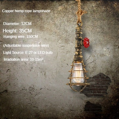 HEIKESZ American retro water pipe ceiling light restaurant coffee shop creative clothing store LOFT industrial style multi head combination light