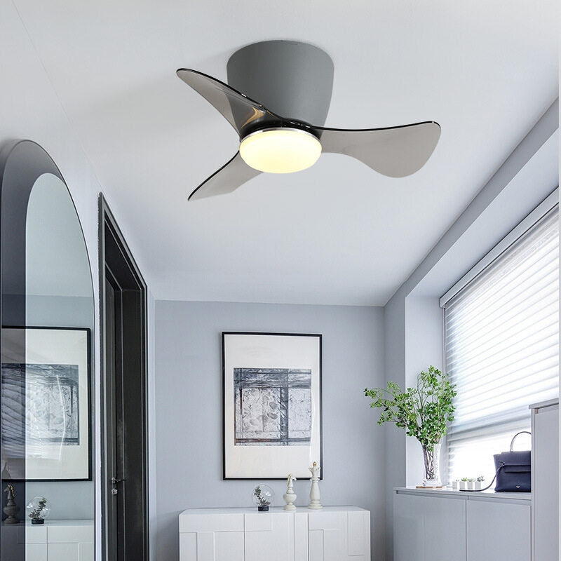 HEIKESZ American Mini Fan Light for Hallway Study Balcony Bedroom Ceiling Silent Fan Light with Remote Control