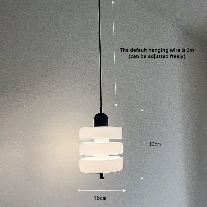 HEIKESZ Factory direct sales Internet celebrity bedroom bedside glass chandelier designer minimalist dining table bar line light milk white lamp light fixtures for celling light