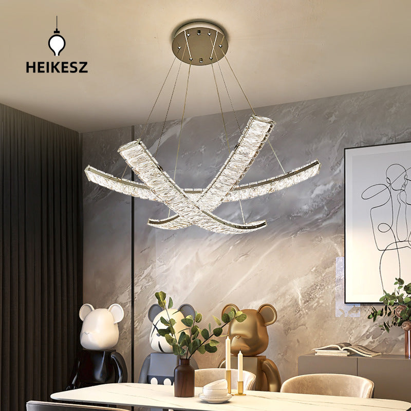 HEIKESZ Luxury Modern Crystal Chandelier Artistic Ceiling Light for Living Room Dining Bedroom Designer Decor