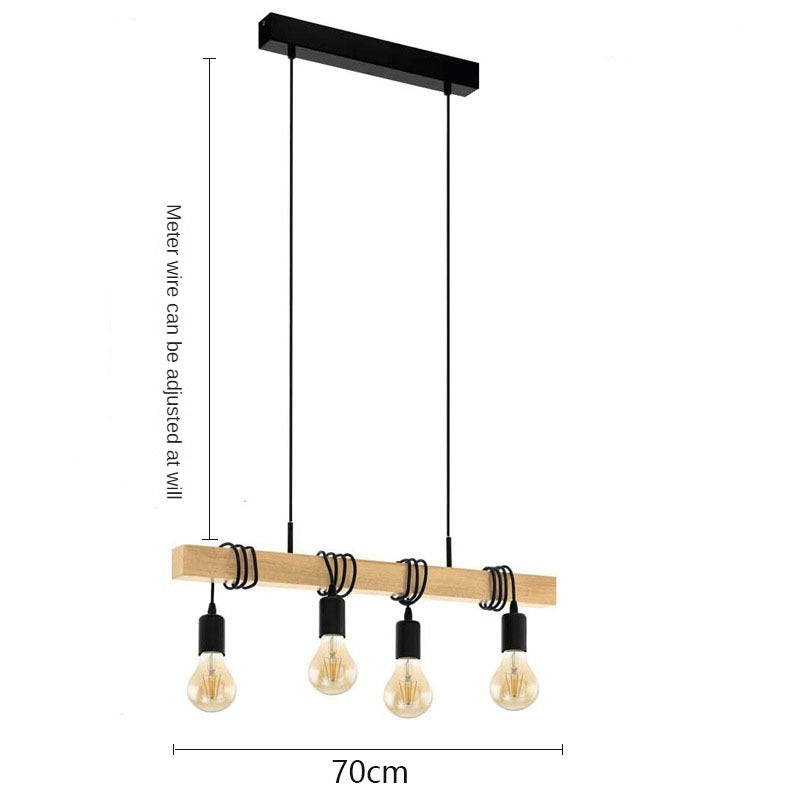 HEIKESZ Customer Dining Room and Study Room Coffee Shop Retro Industrial Style Clothing Store Bar Aisle Creative Lampshade Wood Strip Chandelier LED Light for Bedroom Night Aestitic Room Lamp