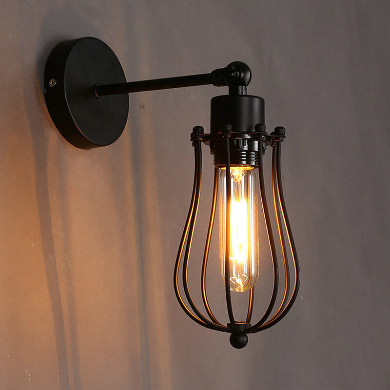 HEIKESZ Nordic American Retro Living Room Balcony Aisle Light Small Iron Frame LED Wall Lamp Creative Country Nostalgic Single Head Pendant Lamp american style retro outdoor indoor retro bedroom lamp american-style Industrial wind