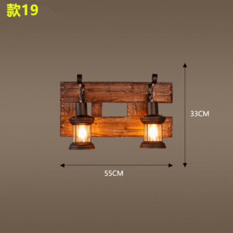HEIKESZ American Retro Balsa Boat Wood Wall Lamp Dining Room Coffee Shop Light Loft Industrial Style Creative Bar Aisle Nostalgic Lamp LED Light for Bedroom Night Aesthetic Room Lamp
