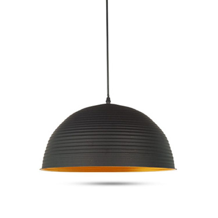 HEIKESZ Modern Simple Black Single Chandelier Single Head Semicircle Lampshade Creative Bar Personalized Restaurant Internet Bar Pot Cover Chandelier