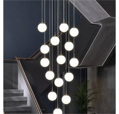 HEIKESZ Nordic modern simple revolving staircase long chandelier duplex building apartment high villa living room building middle floor chandelier lamp light fixtures for celling light