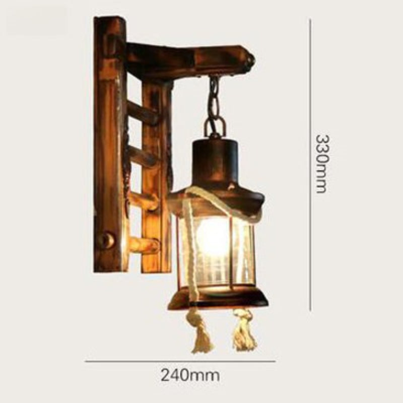 HEIKESZ American retro boat wood wall lamp restaurant store lamp loft industrial style creative bar counter aisle nostalgic lamp