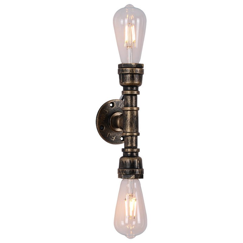 HEIKESZ American Retro Pipe Wall Lamp Creative Industrial Style Restaurant Bar Coffee Shop Corridor Shop Nostalgic Wall Lamp LED Light for Bedroom Night Aesthetic Room Lamp