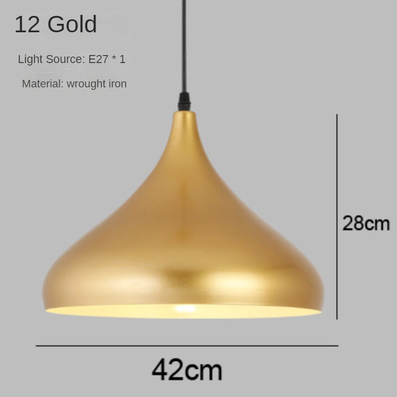 HEIKESZ Chandelier Retro Industrial Style Restaurant Lamps Single Head Zhongshan Creative Simple Office Dining Shop Commercial Lampshade