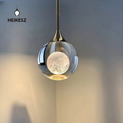 HEIKESZ Modern Minimalist Crystal Pendant Light Luxury Ceiling Lamp for Bedroom Dining Room Living Room Wall Decor