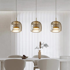 HEIKESZ Nordic Modern Minimalist Glass Chandelier for Dining Room Bedside Bar Living Room Ceiling Lighting Designer Lamps Soft Decoration