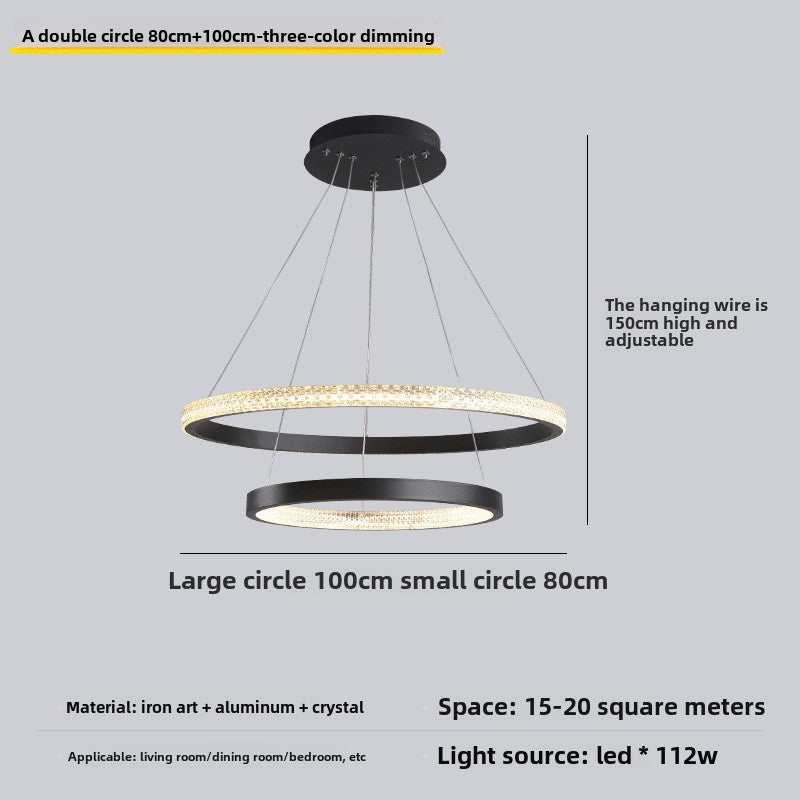 HEIKESZ Minimalist living room chandelier post-modern minimalist light luxury dining room lamp designer villa exhibition hall lamp circle main lamp light fixtures for celling lights