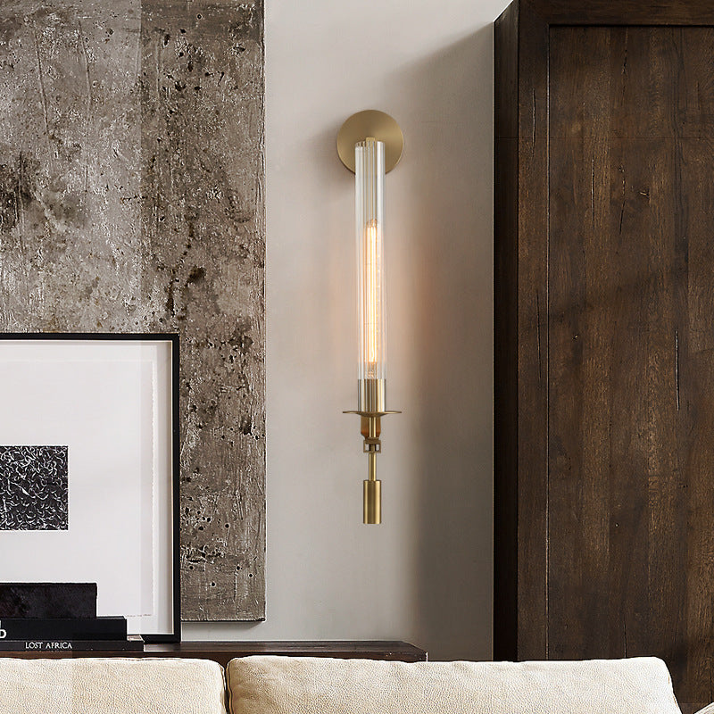 HEIKESZ Post-Modern Copper Wall Lamp Luxury Designer Light for Living Room Bedroom Entrance Modern Classical Bulb Fixture