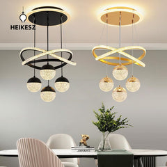 HEIKESZ Modern simple dining room led bedroom stairwell creative chandelier light luxury living room high sense household lamp light fixtures for celling lighting