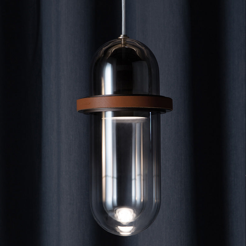 HEIKESZ Light luxury glass bedroom bedside chandelier modern minimalist bar cafe model room designer leather small chandelier lamp light fixtures for celling lights