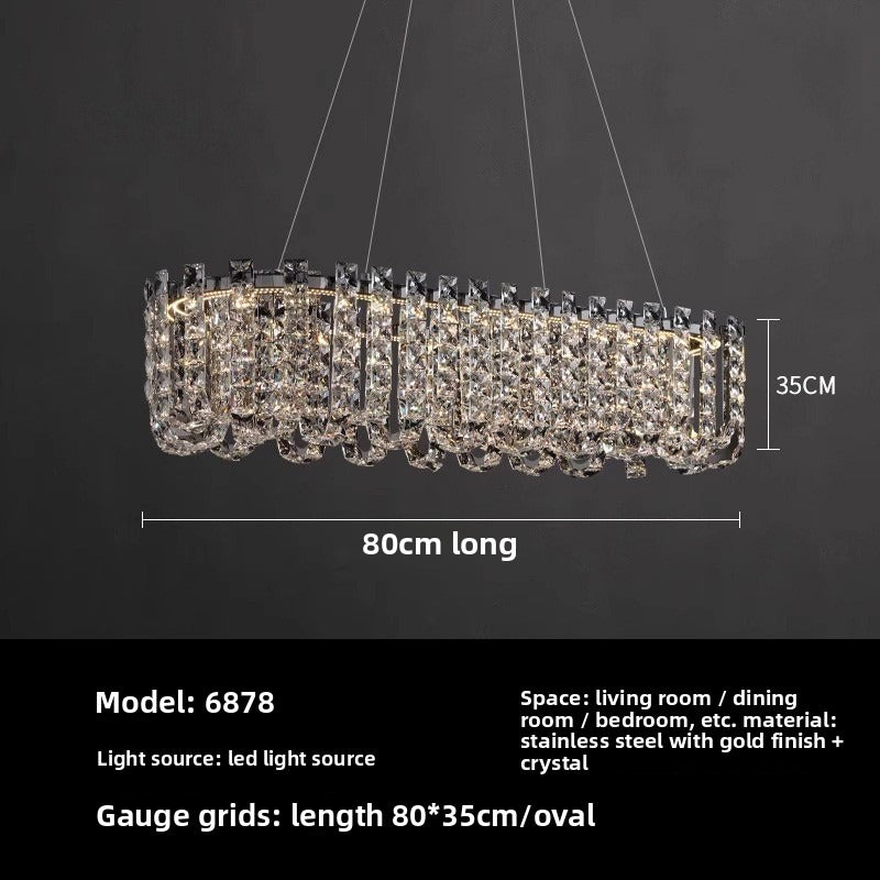 HEIKESZ Luxury Ceiling Light Nordic Crystal Chandelier Modern Minimalist Living Room Dining Lamp High End Hotel Lobby Decoration Main Light