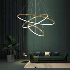 HEIKESZ Cross Border Stainless Steel LED Chandelier for Villa Duplex Living Room Dining Room Decoration Modern Ceiling Light