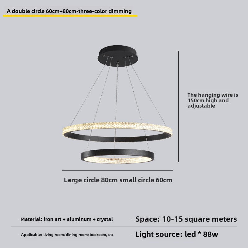 HEIKESZ Minimalist living room chandelier post-modern minimalist light luxury dining room lamp designer villa exhibition hall lamp circle main lamp light fixtures for celling lights
