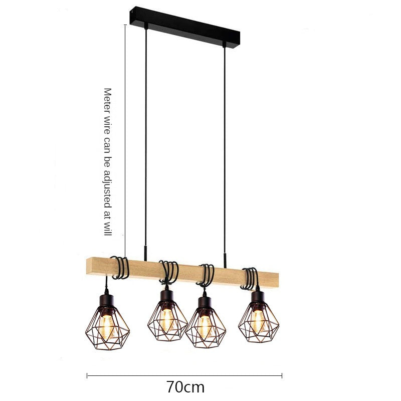 HEIKESZ Customer Dining Room and Study Room Coffee Shop Retro Industrial Style Clothing Store Bar Aisle Creative Lampshade Wood Strip Chandelier LED Light for Bedroom Night Aestitic Room Lamp