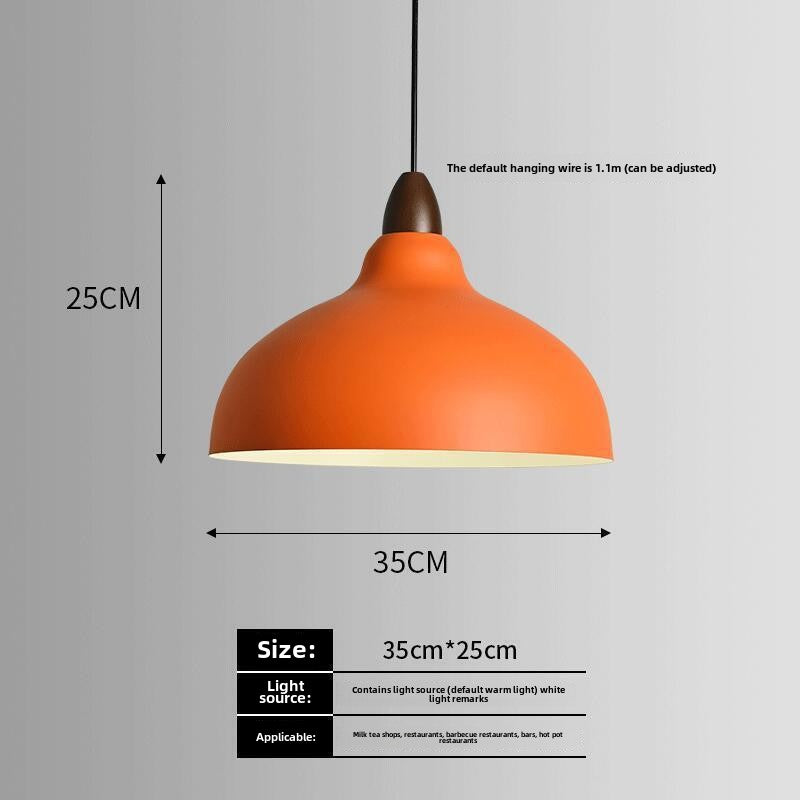 HEIKESZ Nordic industrial wind lamp Internet celebrity creative simple bar restaurant restaurant hot pot shop commercial single head orange chandelier