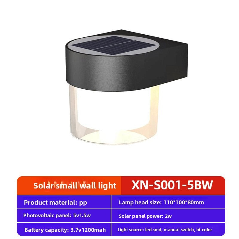 HEIKESZ Solar Wall Light Outdoor Modern Minimalist Solar Powered Wall Lamp for Garden Patio Pathway Corridor Balcony Lighting