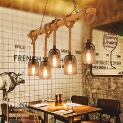 HEIKESZ American Retro Industrial Style Chandelier Personalized Clothing Shop Window Creative Light Bar Internet Coffee Bar Lamp LED Light for Bedroom Night Aesthetic Room Lamp