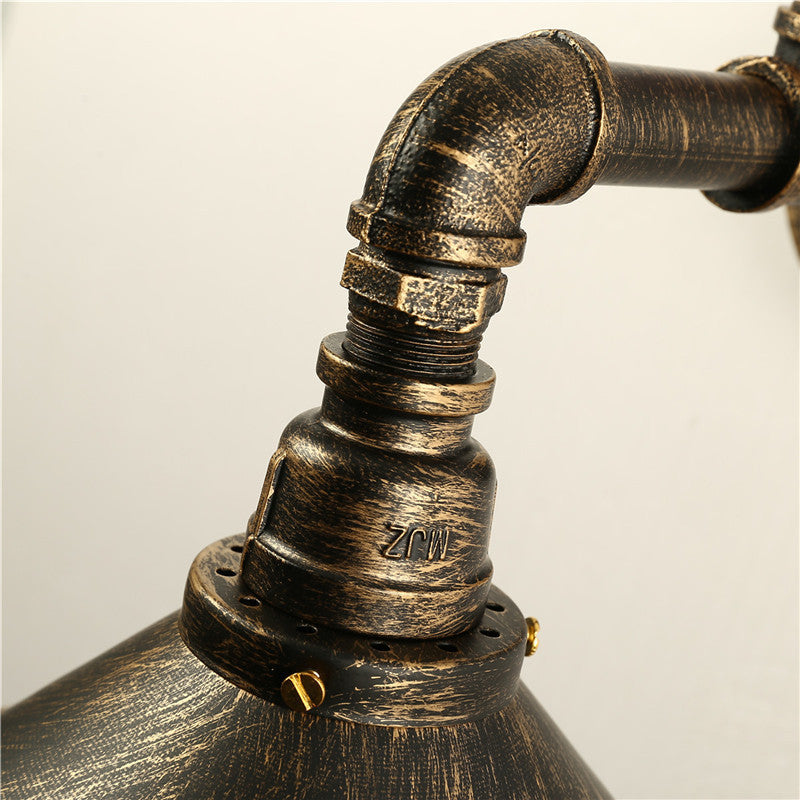 HEIKESZ American retro wall lamp, restaurant bar clothing store aisle decorative wrought iron water pipe wall lamp