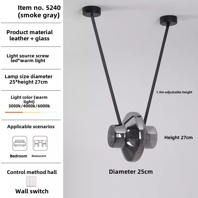 HEIKESZ Nordic new restaurant bar chandelier designer personalized creative study model room island platform belt glass chandelier lamp light fixtures for celling light