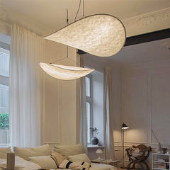 HEIKESZ Japanese Style Chandelier Simple Bedroom Light Nordic Art Silk Cloth Designer Famous Restaurant Tea Room Lighting
