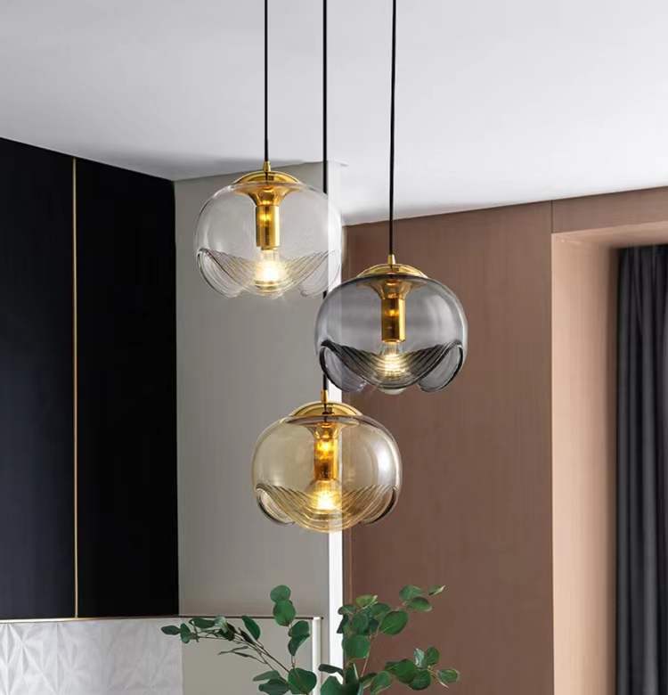 HEIKESZ Modern light luxury medieval European glass chandelier modern simple bedside restaurant bar counter corridor chandelier Chandelier, restaurant light, living room light