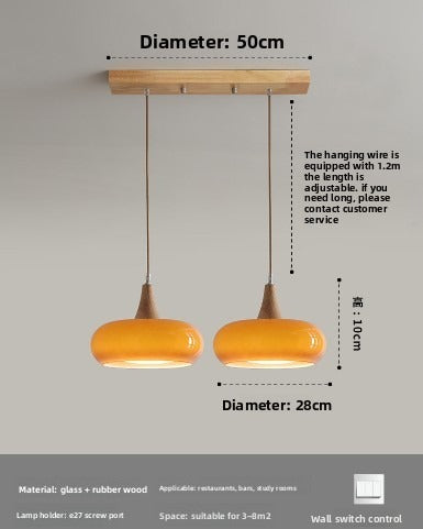 HEIKESZ Nordic creative persimmon chandelier retro Japanese Bauhaus restaurant bar chandelier simple study bedroom hanging lamp light fixtures for celling lights