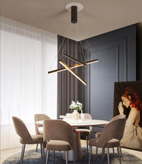 HEIKESZ Modern simple apartment loft duplex large chandelier villa empty living room long chandelier rotating staircase chandelier lamp light fixtures for celling lights