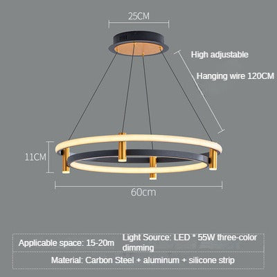 HEIKESZ Minimalist Ring Chandelier Modern Luxury Living Room Bedroom Dining Room Lighting Fixture Creative Designer Art Lamp