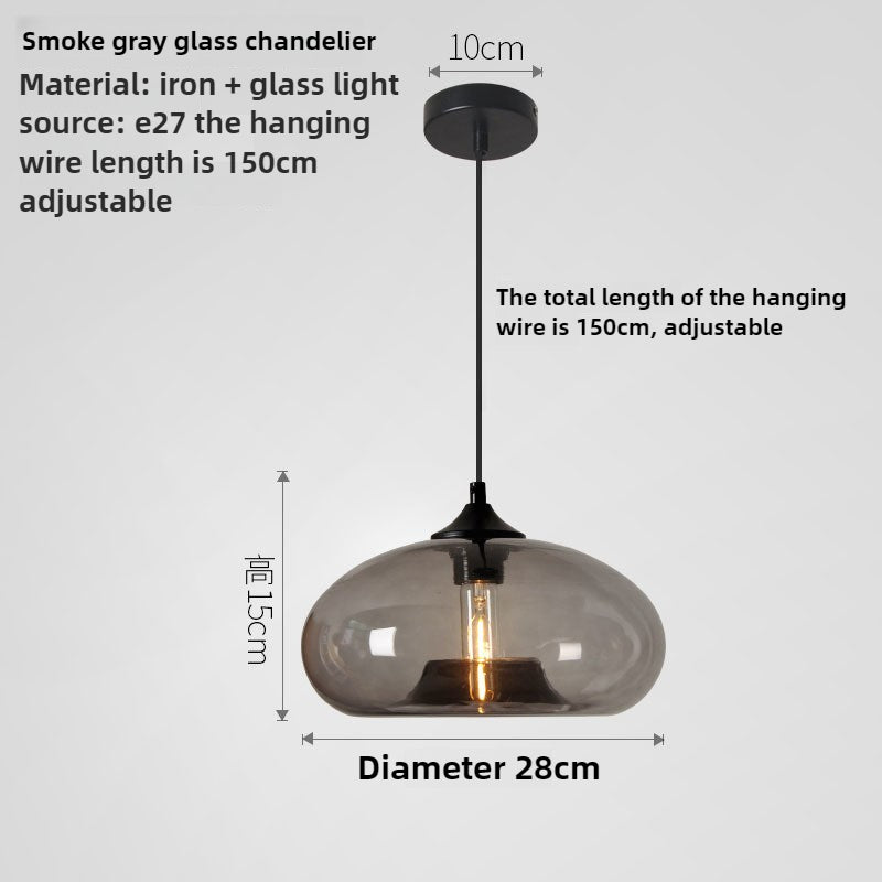 HEIKESZ Nordic creative American country retro simple lamps restaurant bar bar stained glass lampshade single chandelier