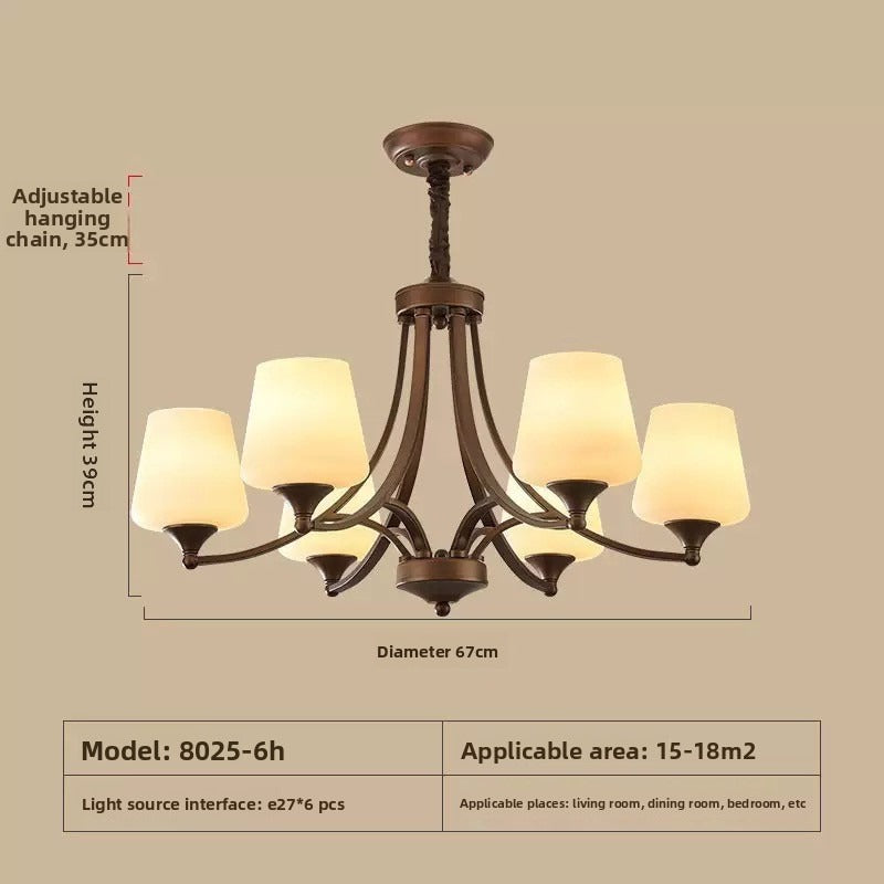 HEIKESZ Vintage American Ceiling Light Iron Art Rustic Simple Living Room Bedroom Dining Room Modern Minimalist Zhongshan Lighting Wholesale