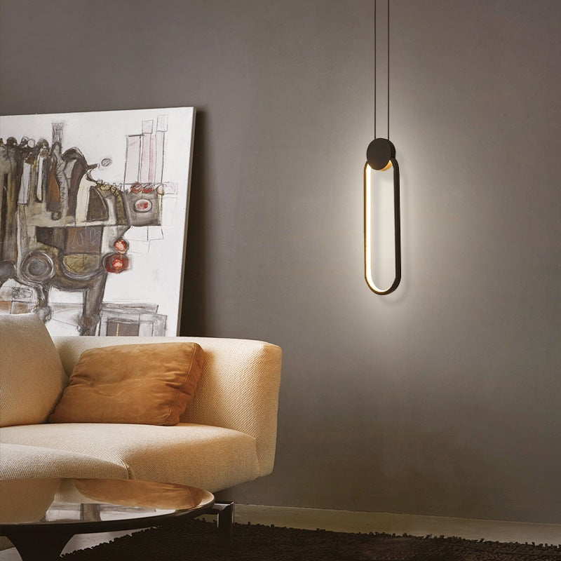 HEIKESZ Minimalist Bedroom Chandelier Long Line Ambience Light Creative Single Head LED Small Droplight for Living Room Celling Lighting Full Spectrum