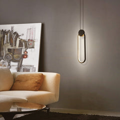 HEIKESZ Minimalist Bedroom Chandelier Long Line Ambience Light Creative Single Head LED Small Droplight for Living Room Celling Lighting Full Spectrum