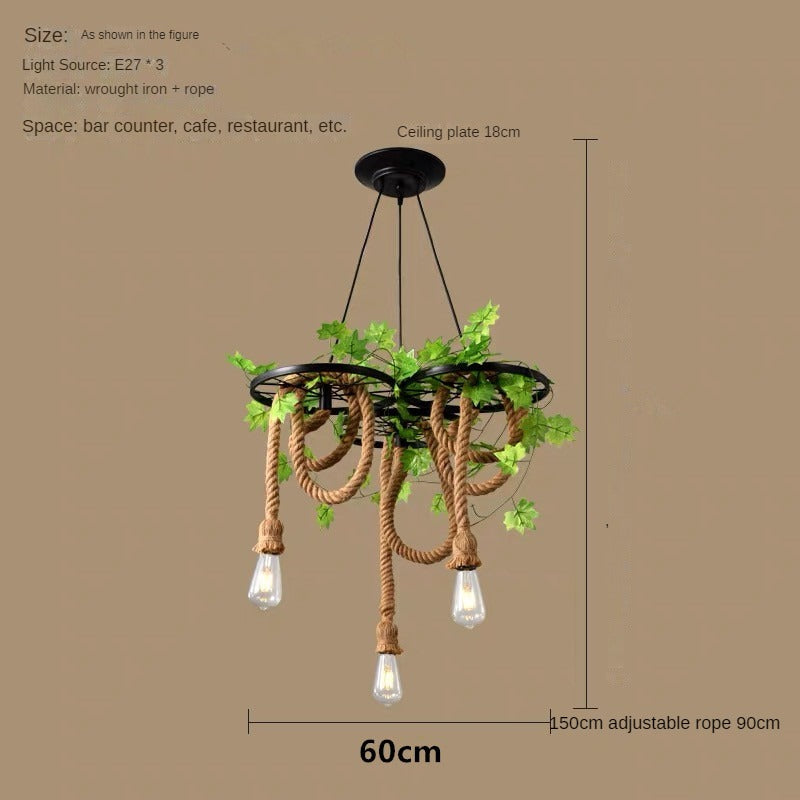 HEIKESZ American Country Pendant Lamp Dining Room/Living Room Bedroom Light Industrial Wind Ceiling Lamp Creative Plant Flowers and Plants Decoration Pendant Lamp LED Light for Bedroom Night Aesthetic Room Lamp