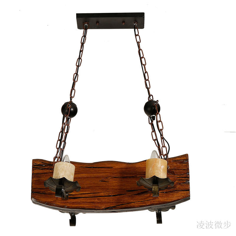 HEIKESZ Retro boat wood chandelier industrial style American restaurant wine bar barber clothing store Internet cafe clear bar lamps