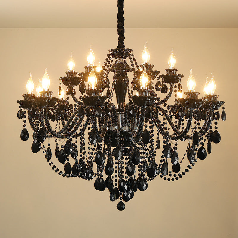 HEIKESZ French Chandelier Crystal Ceiling Light Modern Simple Living Room Bedroom Study European Restaurant Hotel Lobby Lighting Fixture