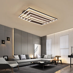 HEIKESZ Modern LED Ceiling Lamp Luxury Rectangular Nordic Chandelier for Living Room Bedroom Warm Light Surface Mounted Luminaire